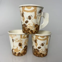 Disposable custom coffee paper cups with butterfly handles