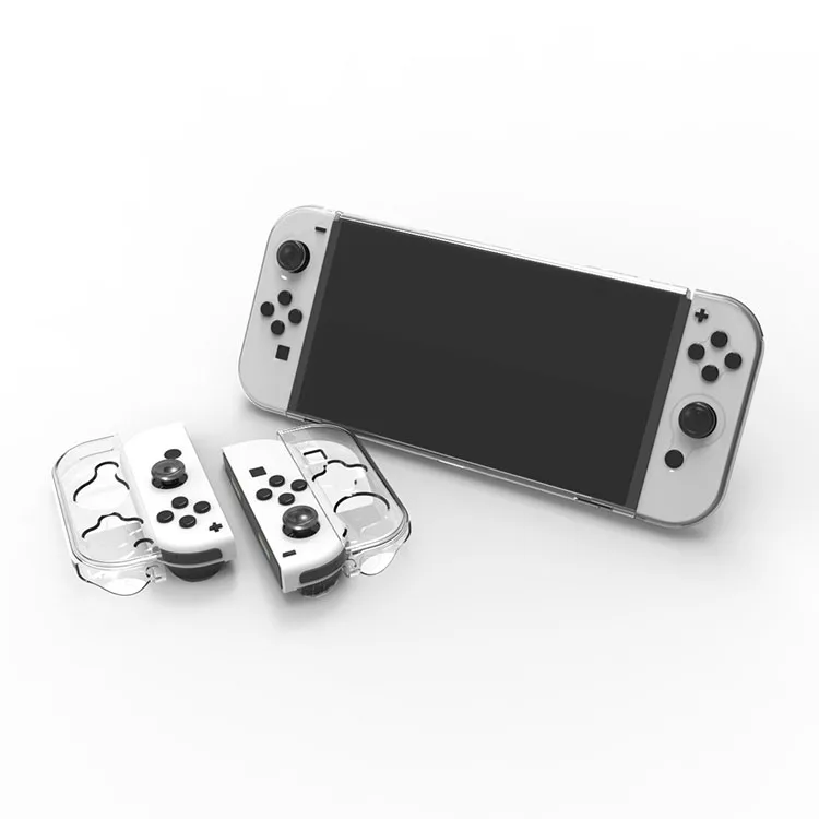 Protective Flip Cover Hard Shell Crystal Clear TPU Case For Nintendo Switch Oled Console Joy-con