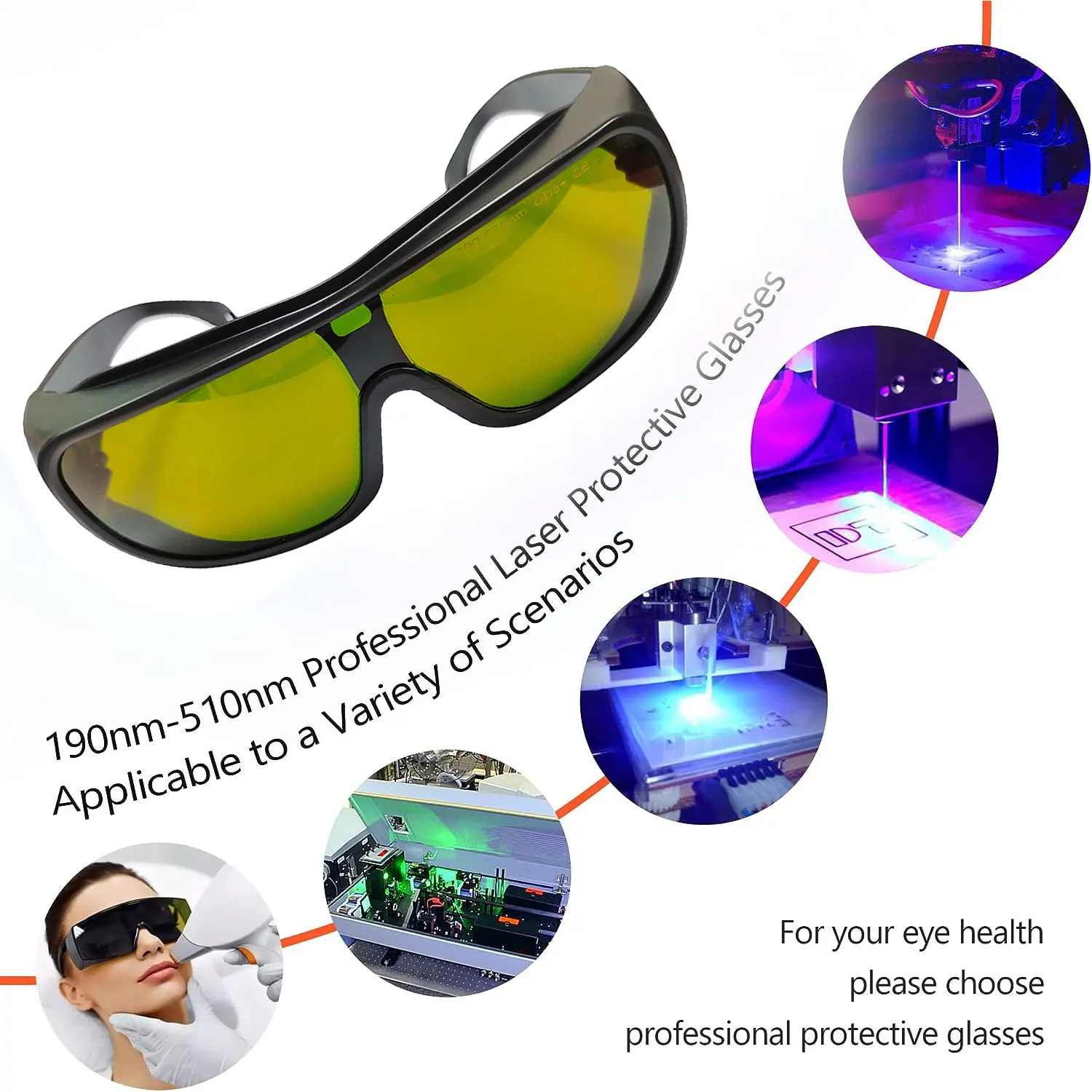 Goggles 610-1200nm OD7 ND YAG 1064 Industrial Protective Laser Safety Glasses for Marking Welding Beauty Machine