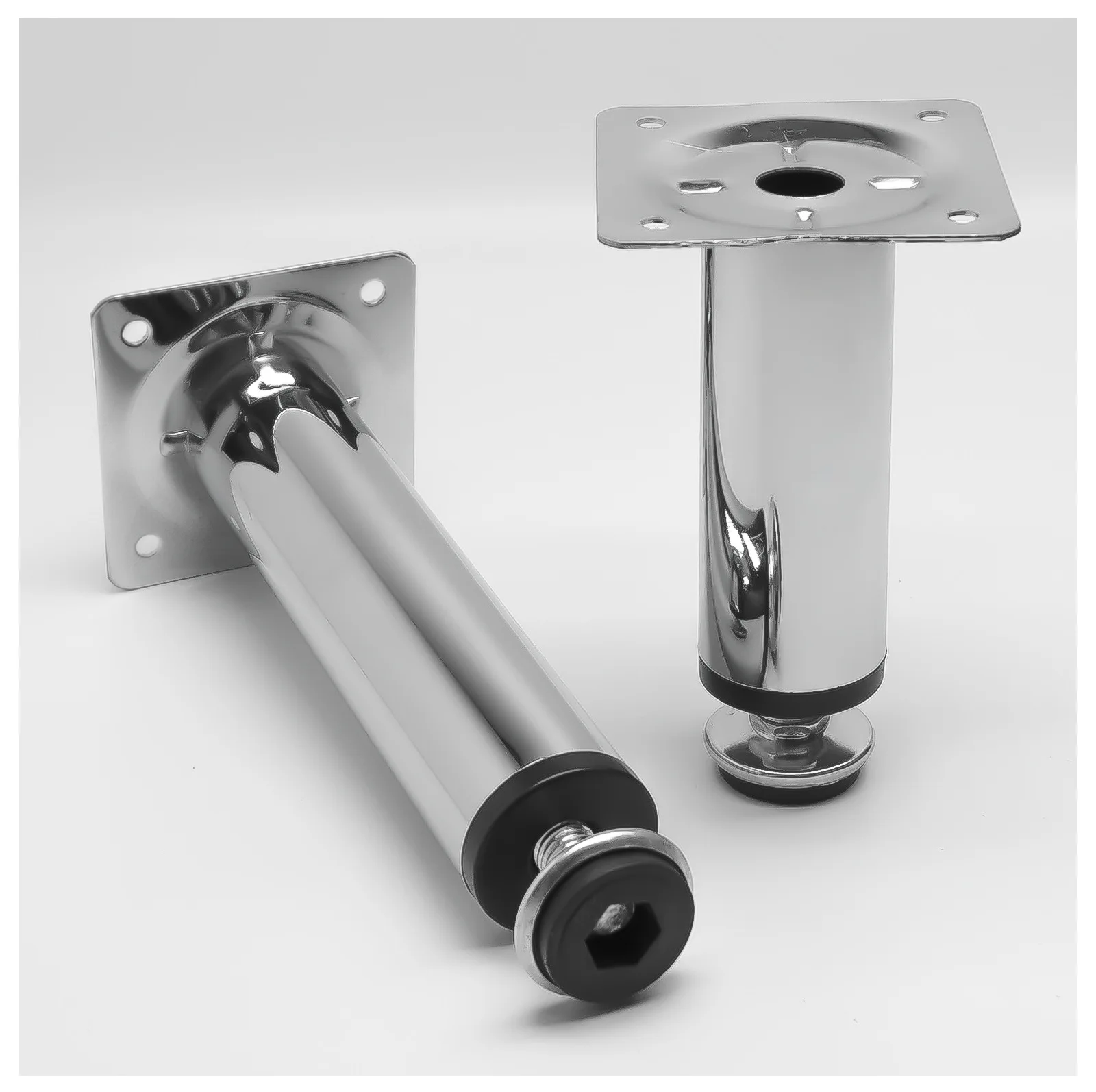 Electroplated Chrome Seliver simple metal sofa legs round tube sofa feet and height adjustable table feet