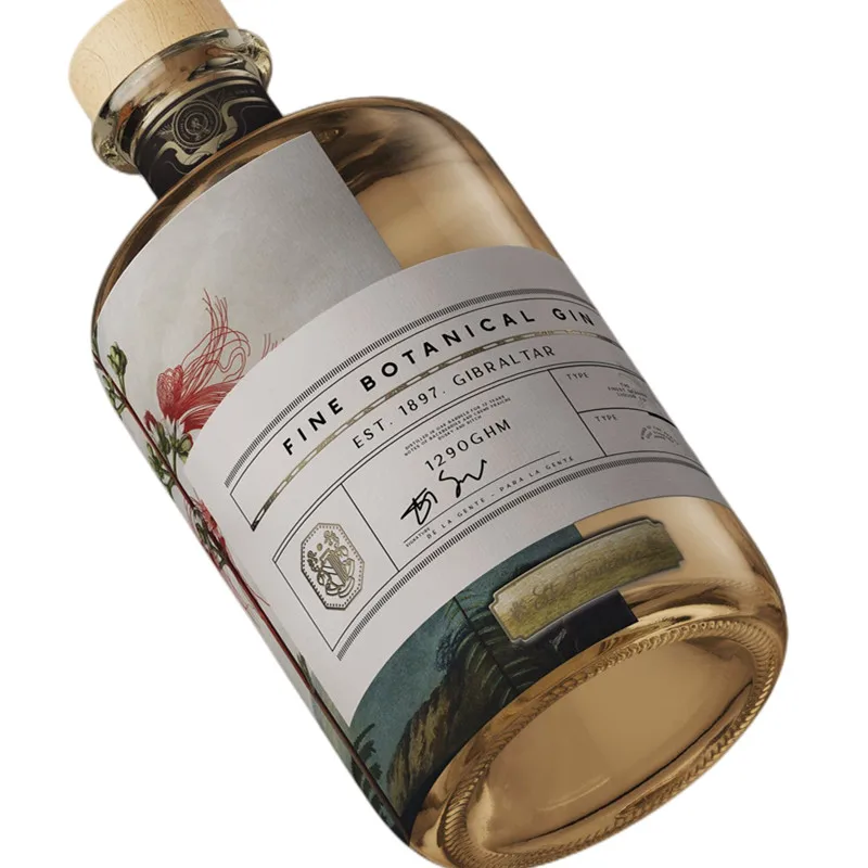 Manufacturers Waterproof Embossed Logo Wine bottle paper printing  roll  label stickers