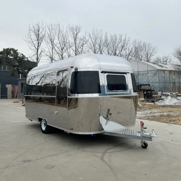 Custom Airstream Mobile Kitchen Hot Dog Fast Food Trailers Fully Equipped Mobile Pizza Fast Food Trucks With Full Kitchen