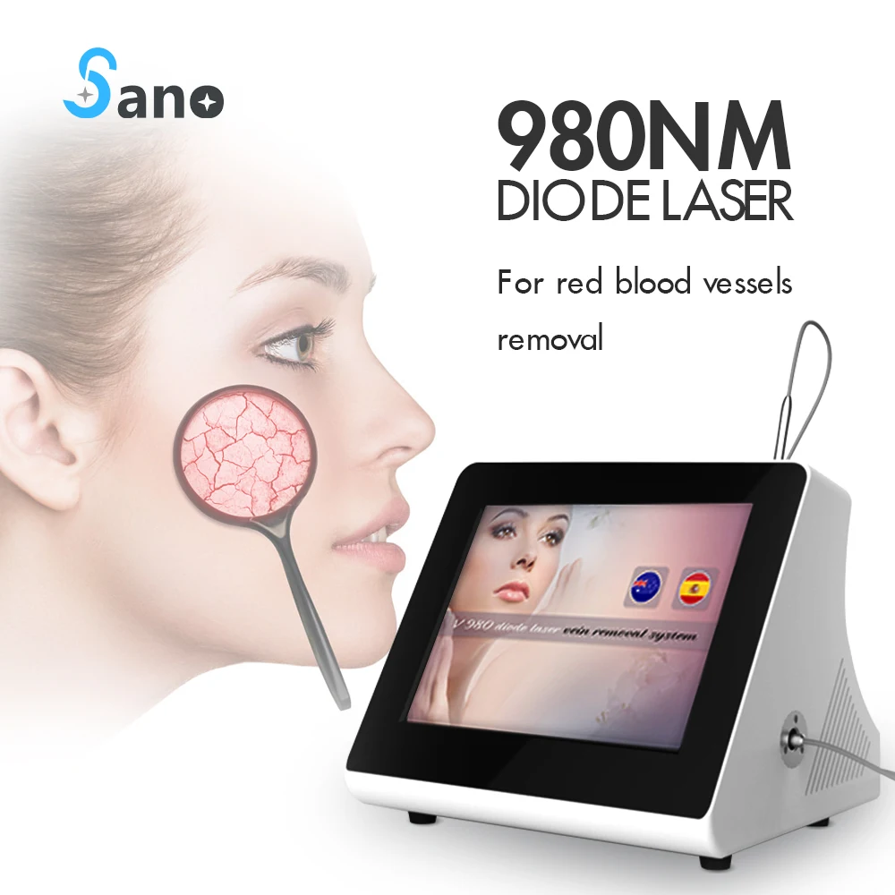 Portable Red Blood Vessels Spider Vein Removal 980nm Diode Laser Vascular Therapy Machine Price