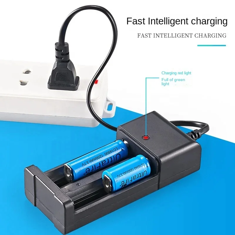 1/2 Slots AC 110V/220V 18650 Battery Charger for 3.7V Rechargeable Lithium 10440 14500 16340 16650 14650 18350 18500 Batteries