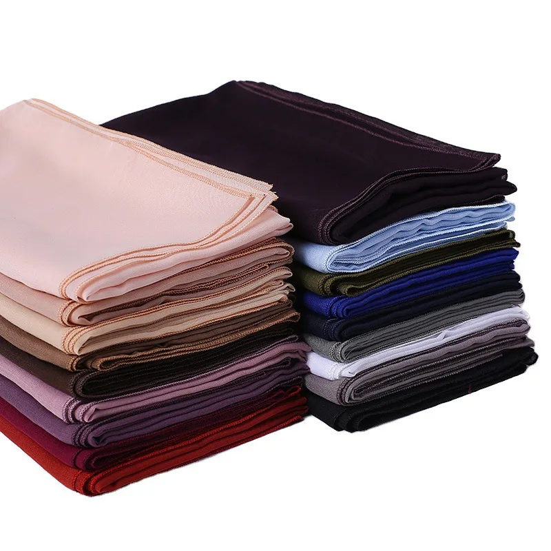 115*115cm Wholesale Cheap Cotton Hijab solid colors Malaysia Voile