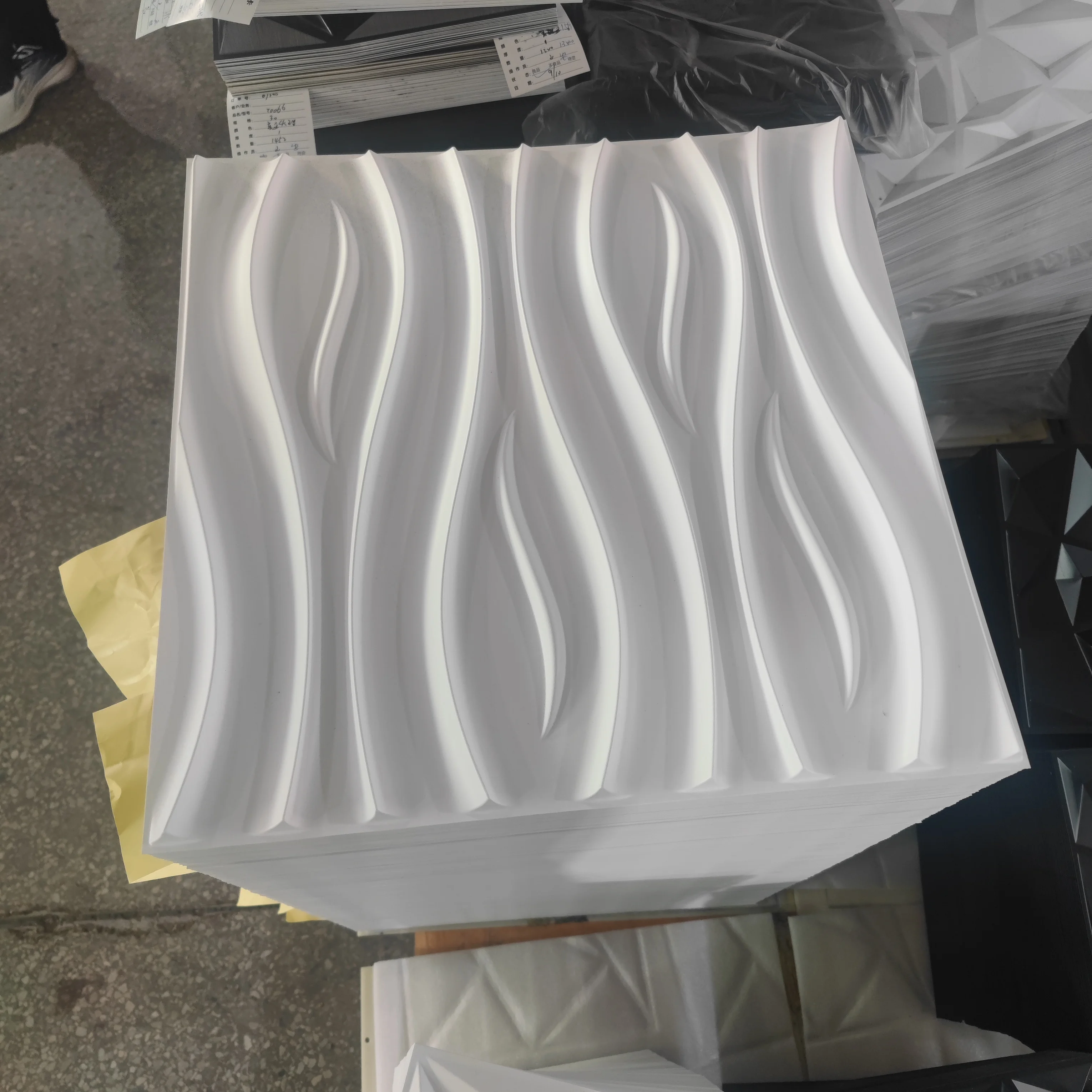 500*500mm 3D Interior Ceiling Panels Flexible Wall Panel Curved Design Waterproof Pvc Wall 3D Panels