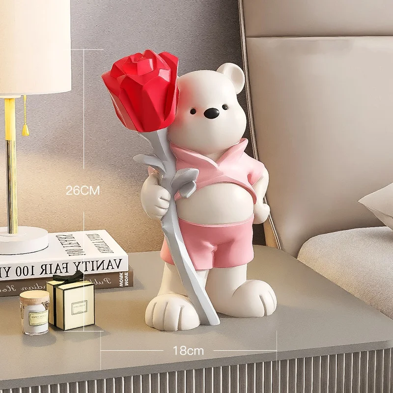 Creative Cartoon Bear Desktop Diy Ornaments Home Accessories Art Resin Bear Sculpture  wedding decor birthday gifts bear Custom