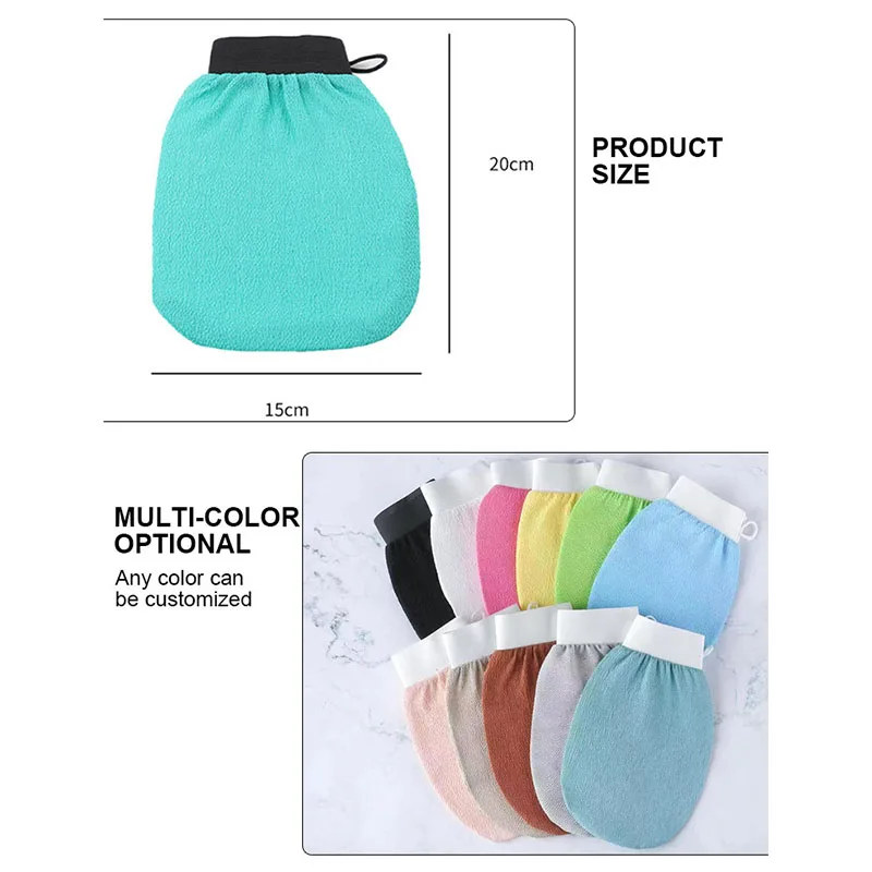 Hot Sale Shower Body Exfoliation Silk Gloves Scubber Viscose Fiber Bath Leg Hand Deep Exfoliating Dead Skin Remover Scrub Mitt