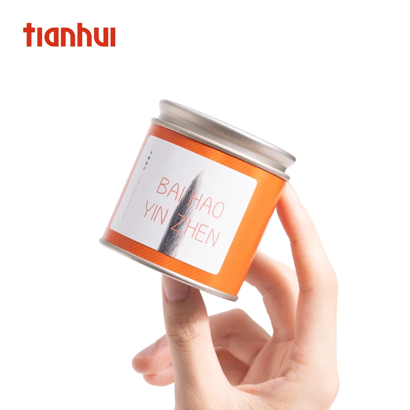 Картонная Жестяная Банка Tianhui с двойной крышкой экологически чистая упаковка для кофейного порошка