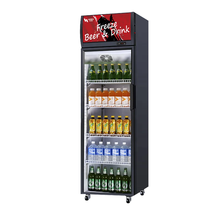 Static refrigerated display cabinet supermarket glass door Commercial Refrigerator beer cooler upright refrigeration equipment