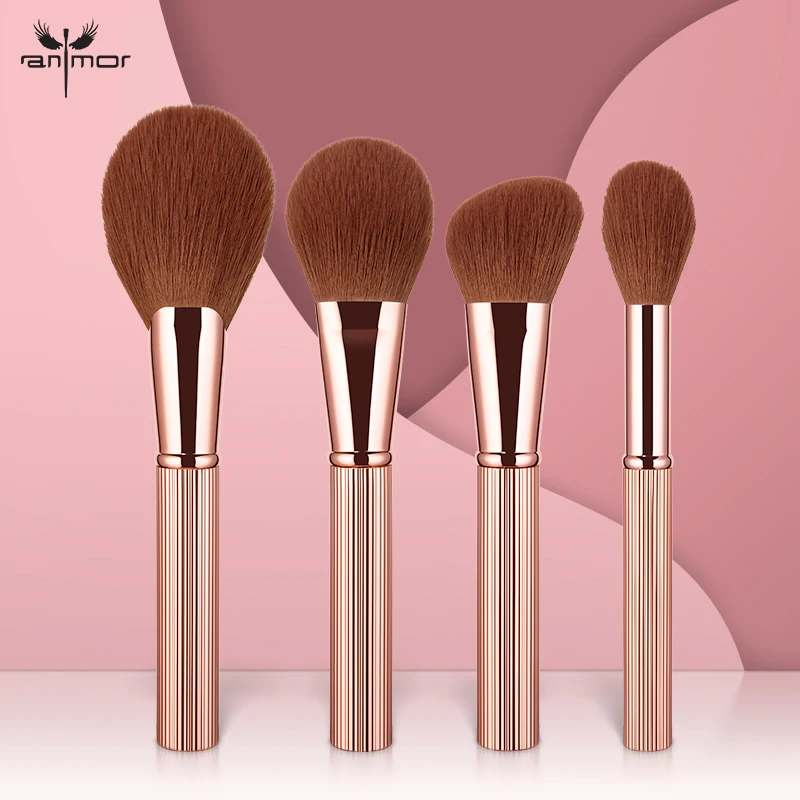 4Pcs Face Contour Make Up Brushes Fan Highlighter Blush Powder Makeup Brush Set