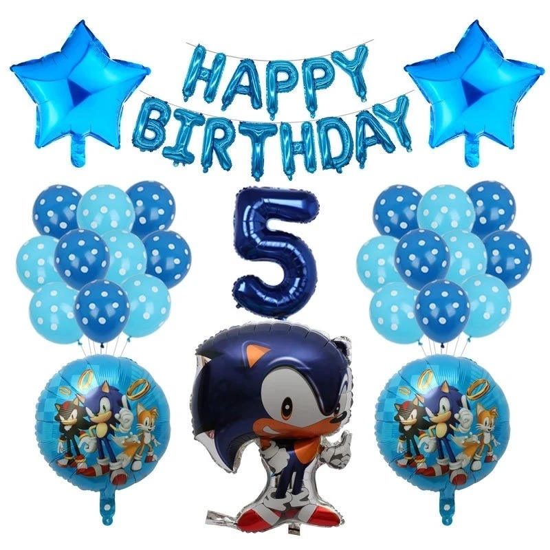
1 Set Cartoon Hedgehog Foil Balloons 30inch Birthday Number Balloons Boy Kids Birthday Party Decoration Supplies Air Globos 