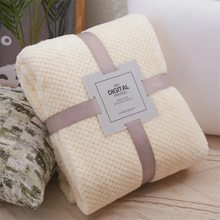  2020 hot sales solid knitted waffle poly fleece