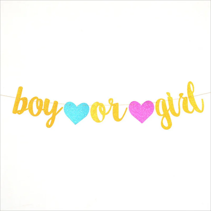 Блестящая бумага с надписью oh baby boy или girl баннер кисточками в комплекте для вечеринки честь рождения ребенка