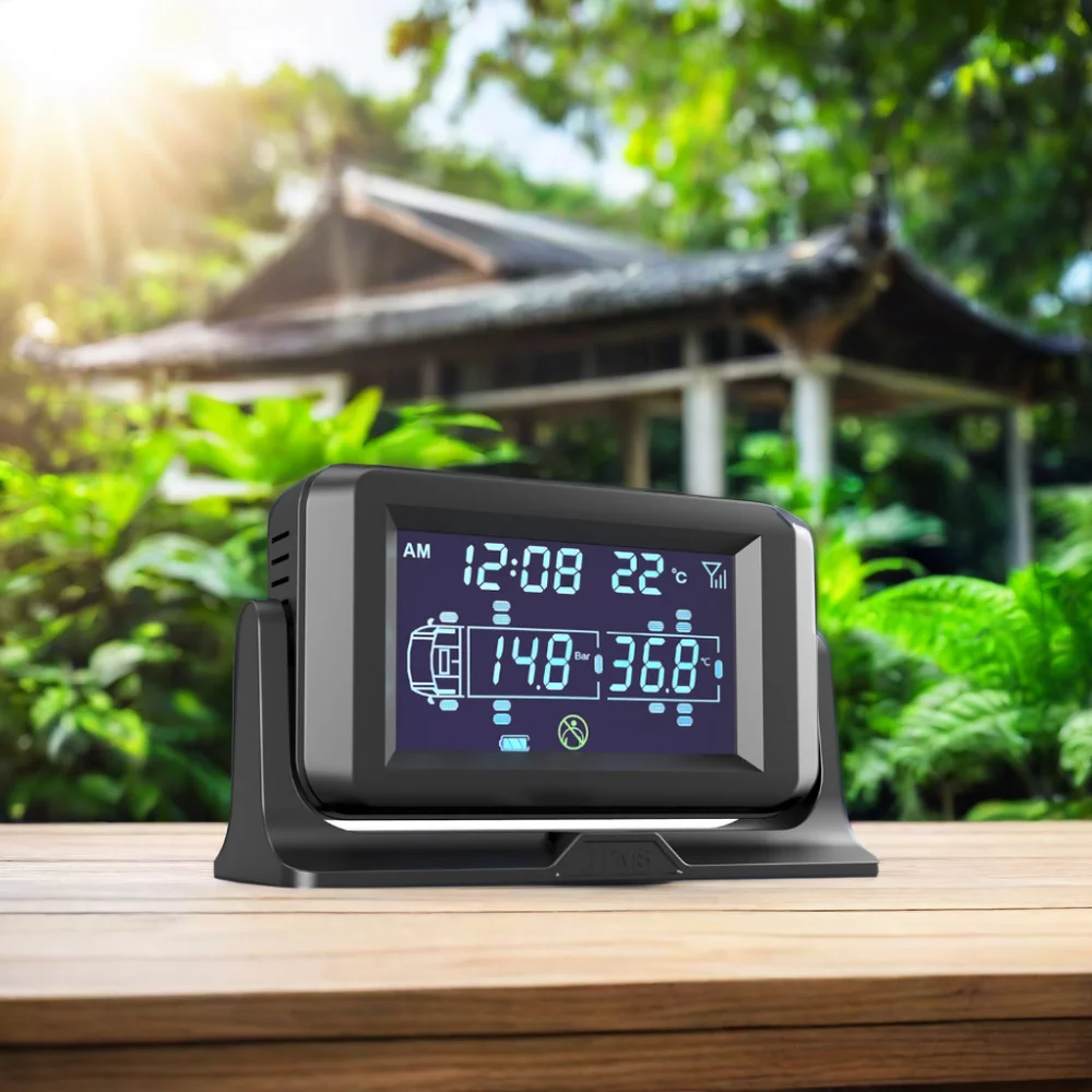 Truck Trailer Bus Solar Wireless Digital Tire Pressure Sensor System Gauge Monitor Tpms Factory Outlet 12 Wheels with Ce