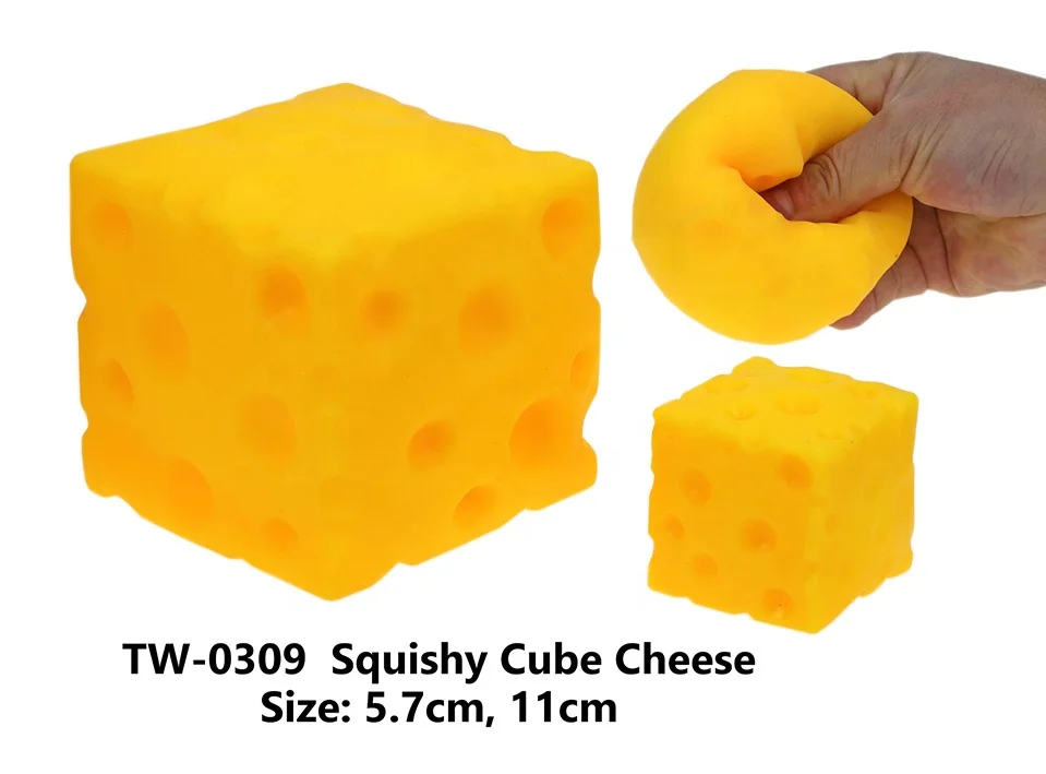 5.7cm ,11cm TPR Squeeze toy  fidget toy squishy cube cheese toys