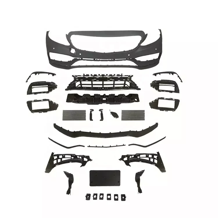 car front bumper grill lip rear diffuser with exhaust pipes bodykit for BENZ W205 2015-2022 upgrade C63 AMG