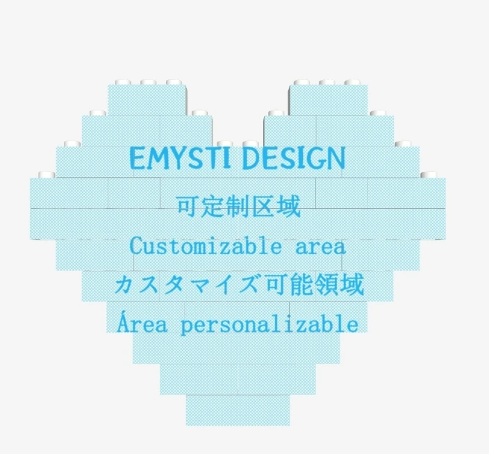 Plastic Toy Custom Photo Heart Shaped Building Blocks Puzzle DIY Brick Square Shape Kids Game Puzzles customized