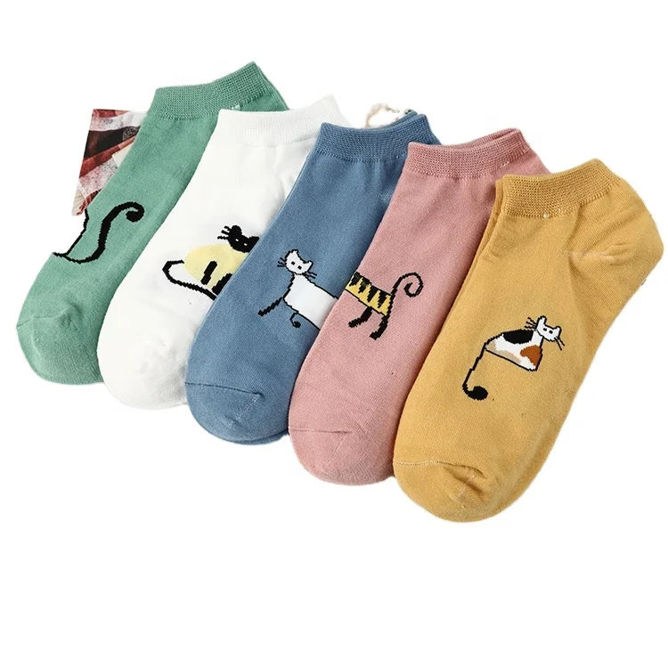 Новые женские милые носки на весну и лето, носки до щиколотки с мультяшными животными