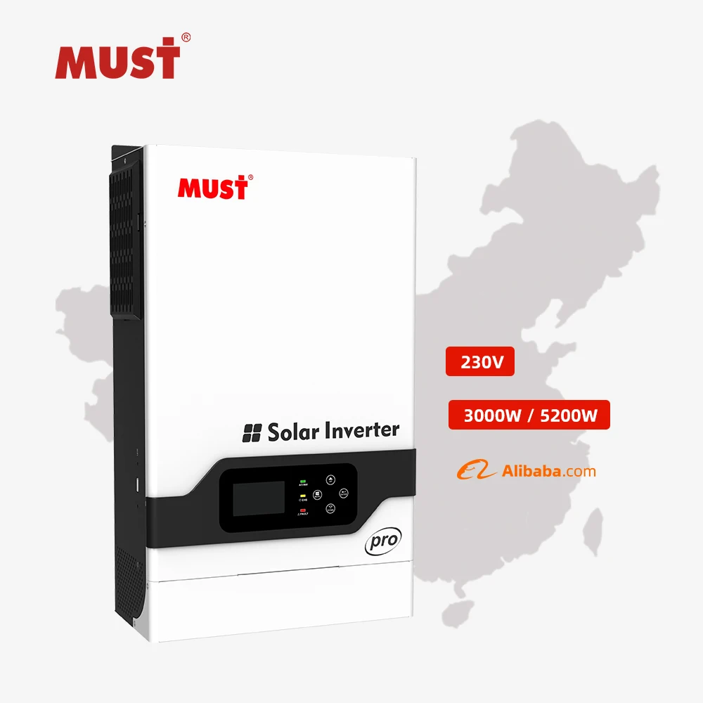 MUST 5kw Single AC Output Inverter for Solar System High Frequency PV Converter with 1kw Backup 3kw Power WiFi Communication