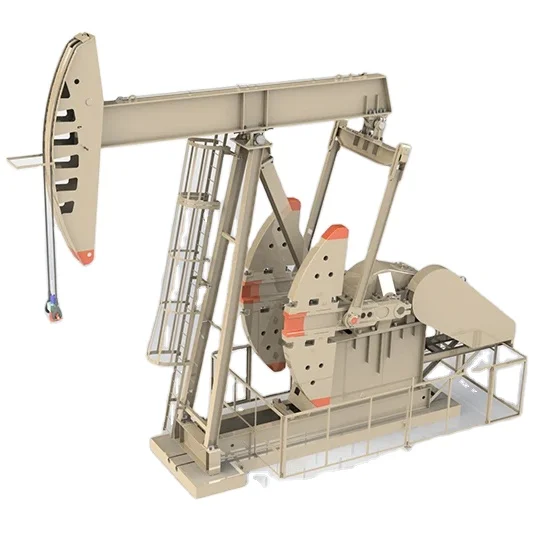 China supplier oil well beam sucker rod pumping units with gear reducer