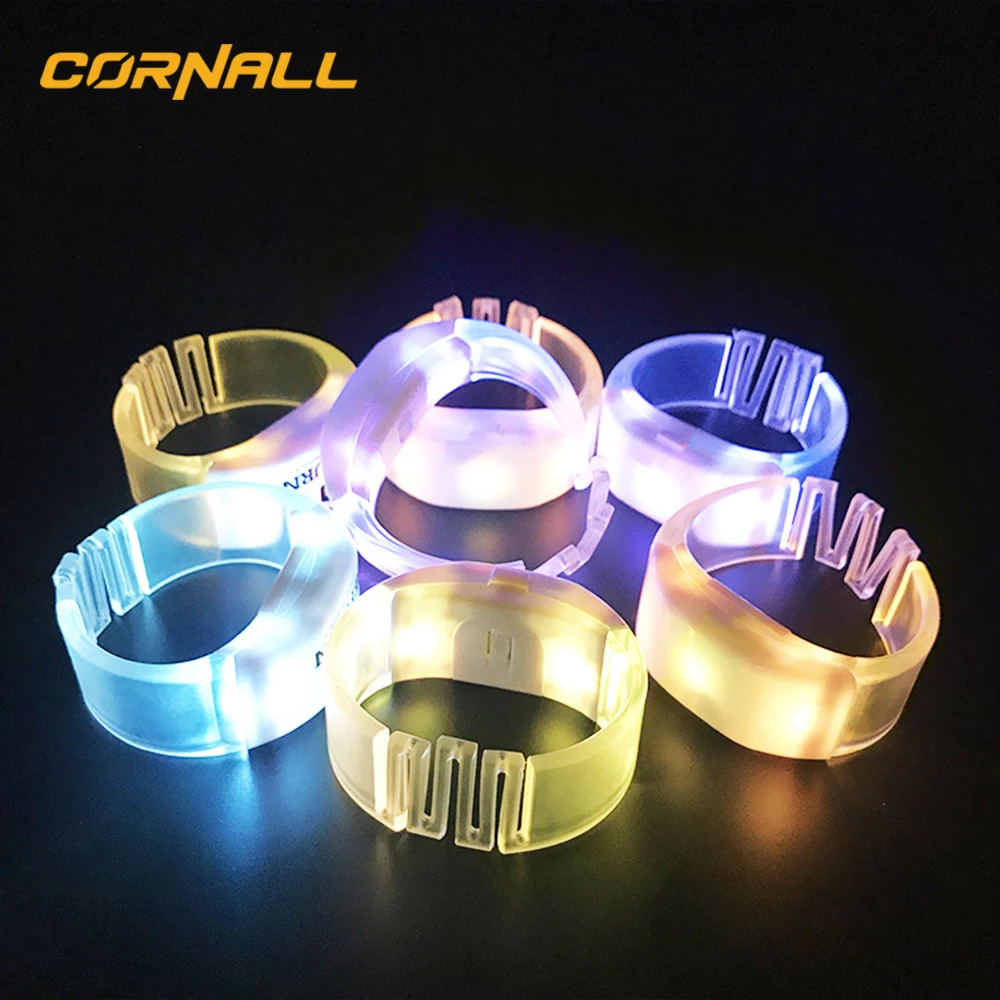 rgb oem logo silicone led wristband flashing light sound sensor dmx controlled green led wristband for event party