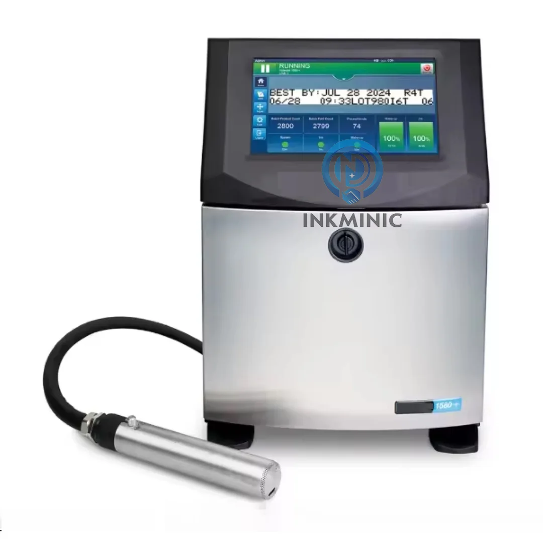 Continuous Small Character  1580+ CIJ Inkjet Printer Expiry Date Bar Code 1240 1280 Printing Machine