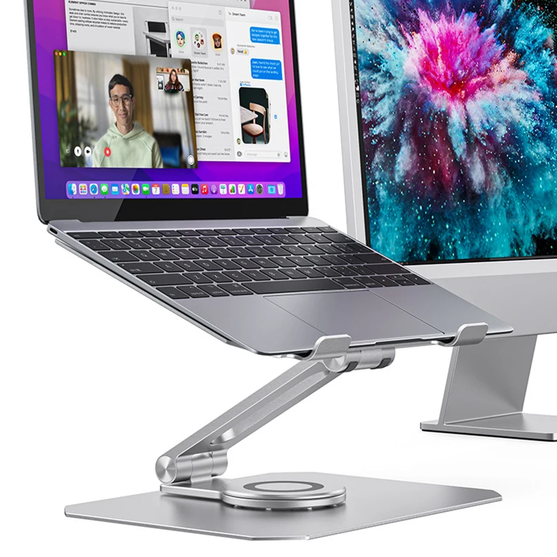 Wholesale Ergonomic Height Adjustable Mac Laptop Tablet Rotate Riser Stand For Desk Portable Laptop Stand