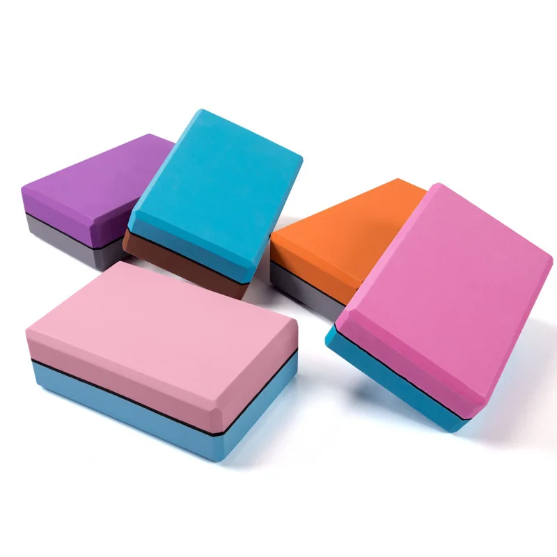 
RTS double color Custom Print logo Waterproof Non Toxic Gym eva Foam High Density Premium Exercise Yoga Block 