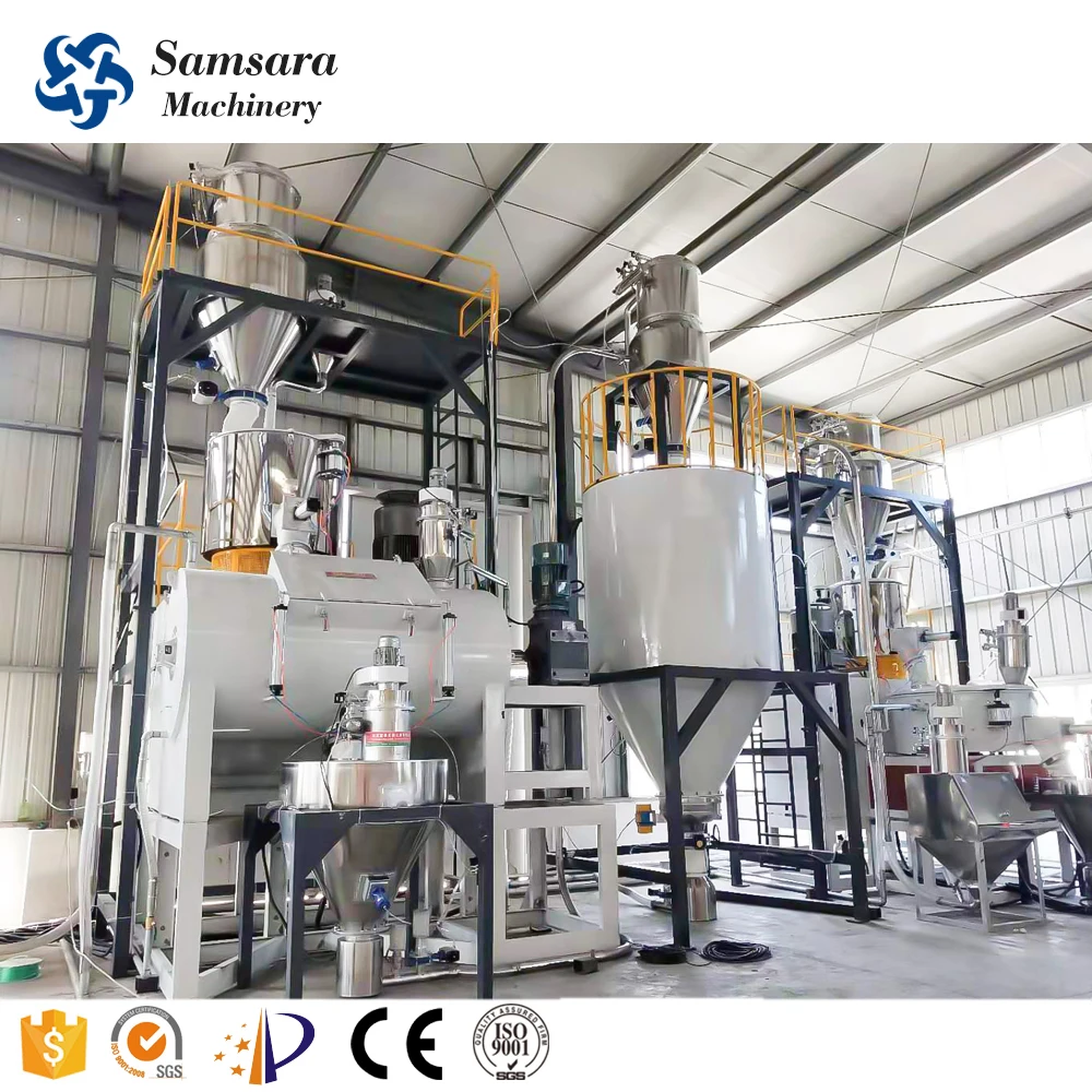 SAMSARA Make High Speed Heater Cooler Mixer with Auto Dosing System PVC automatic dosing system/Automatic weigh material device