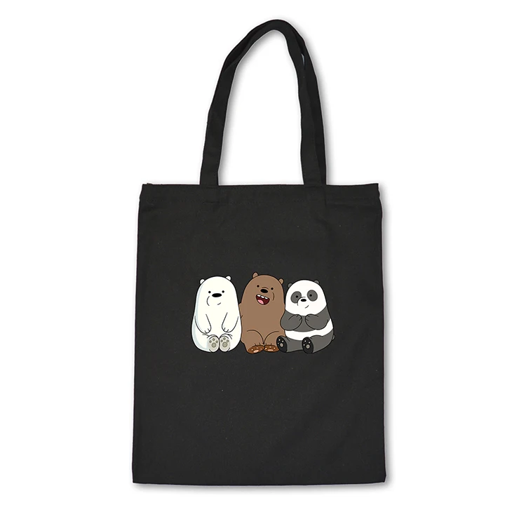 Customized Cartoon Pattern Natural Cotton Produce Tote Eco Friendly Promotion Printed Kids Canvas Bag Reverseble Cotton Bags