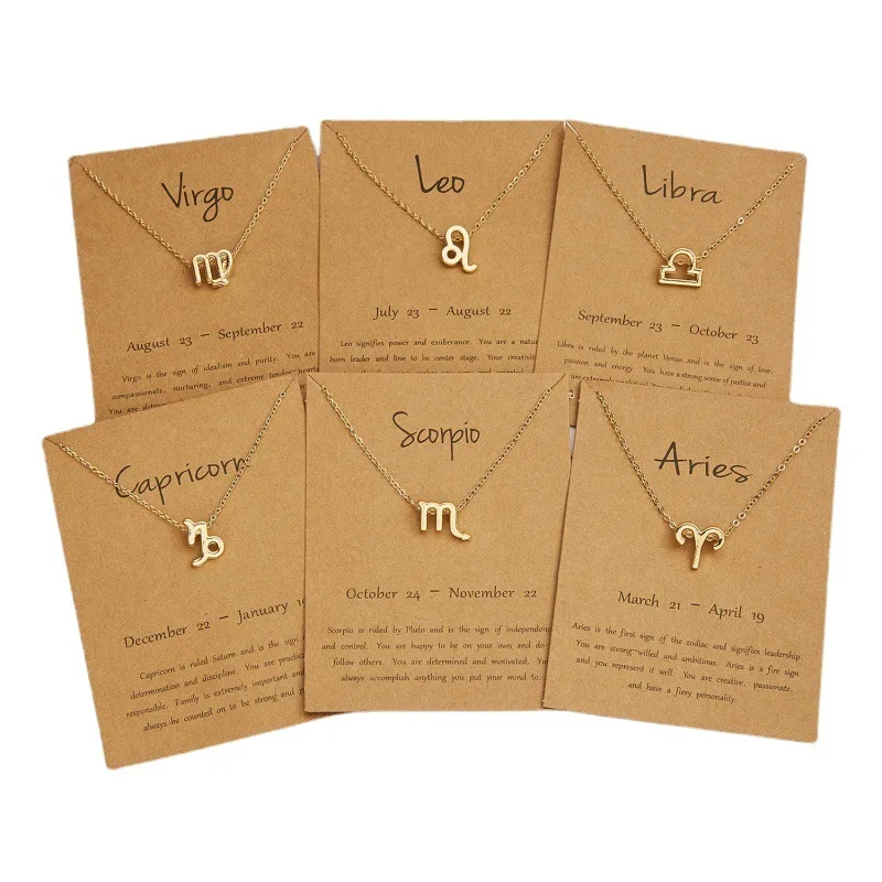 Free Sample 12 Zodiac Sign Necklace Zodiac Birth Years 12 Silver Necklace Women Parties Gift For Girlfriend 12 Chinese Zodiac