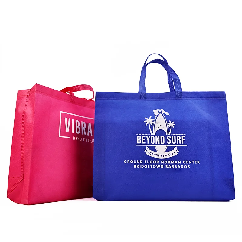 Custom logo non woven bag promotional reusable cloth shoes shopping tote bags pp laminated non woven shopping bag