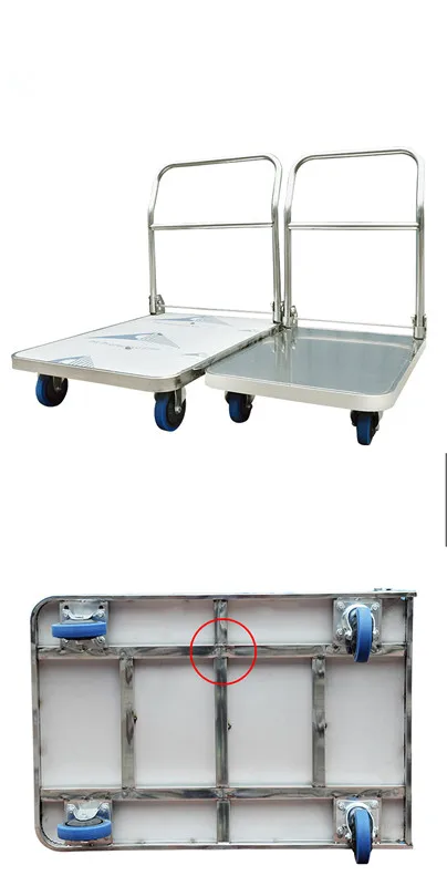 Folding stainless steel platform trolley /kitchen loading trolley