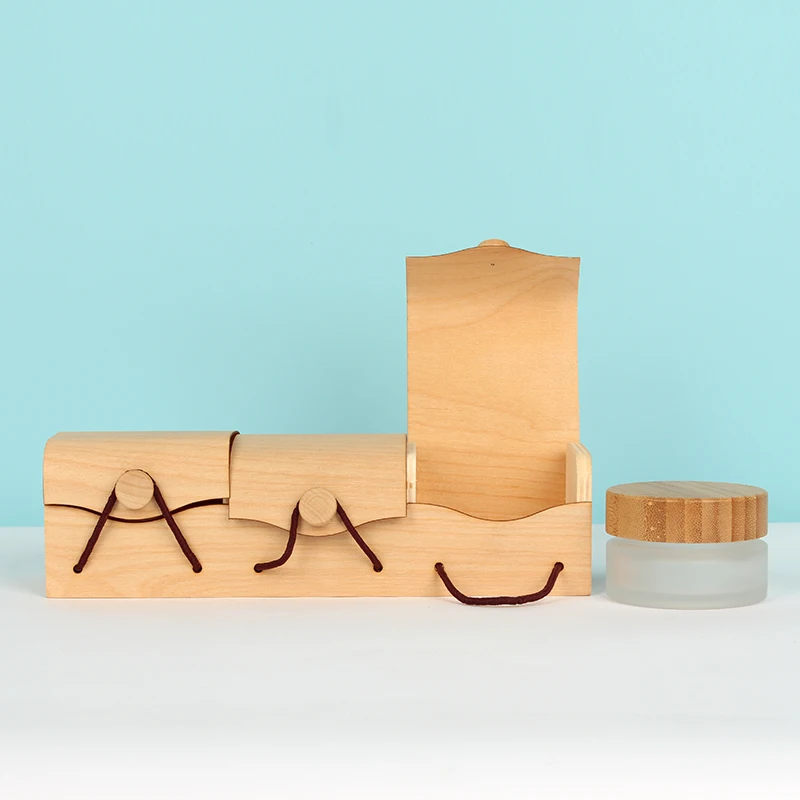 shuangyu hot sale 50G face Cream cosmetic glass jars  with nature wooden cap