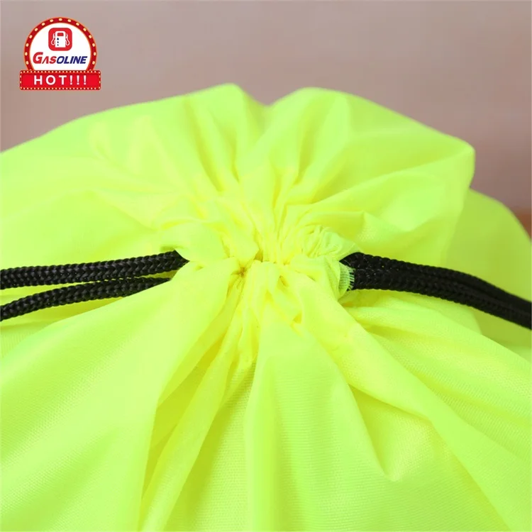 Promotional foldable reusable custom logo printed cheap foldable tote shopping drawstring polyester bag