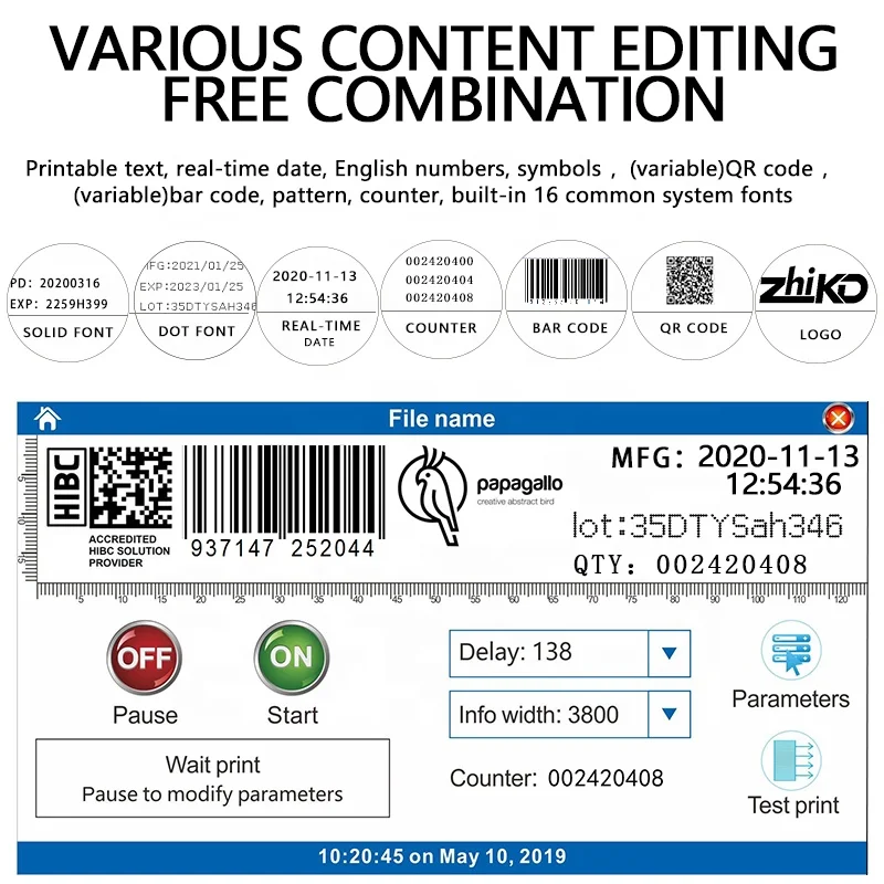 AOKDI HM188L tij 25 12.7MM mcu coding date printer machine code bar printer dating machine for product code and expiry date