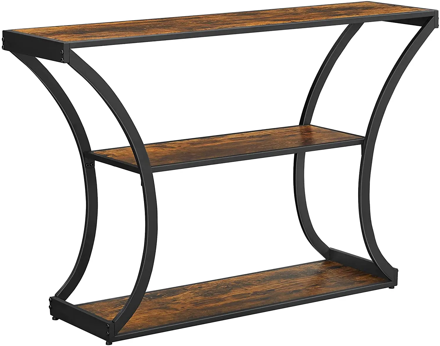 Sofa Table with Curved Frames 2 Open Shelves, for Hallway Entryway Living Room