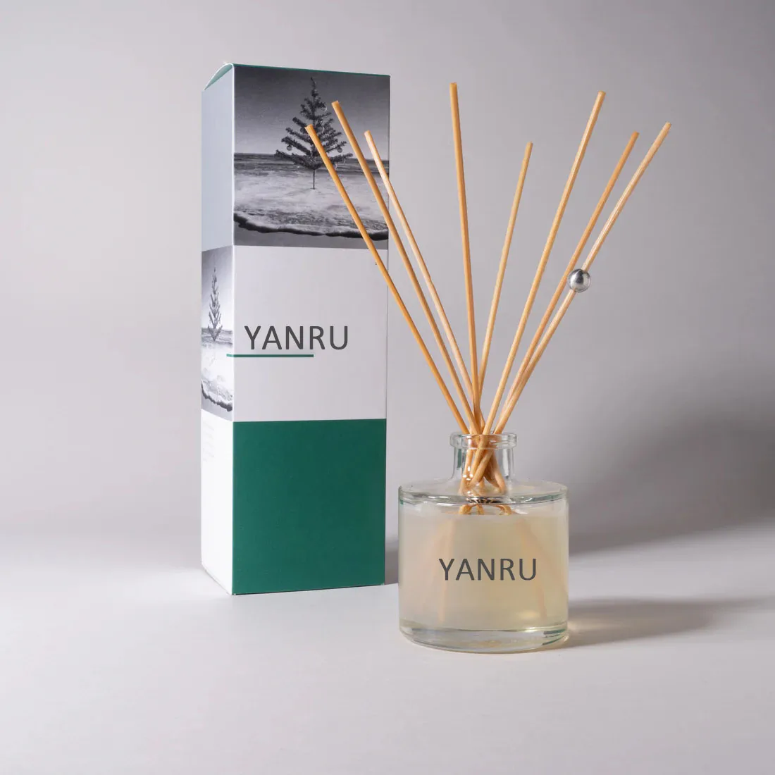 High Quality Empty 100ml 150ml 200ml Round Reed Diffuser Container Glass Container with Lid