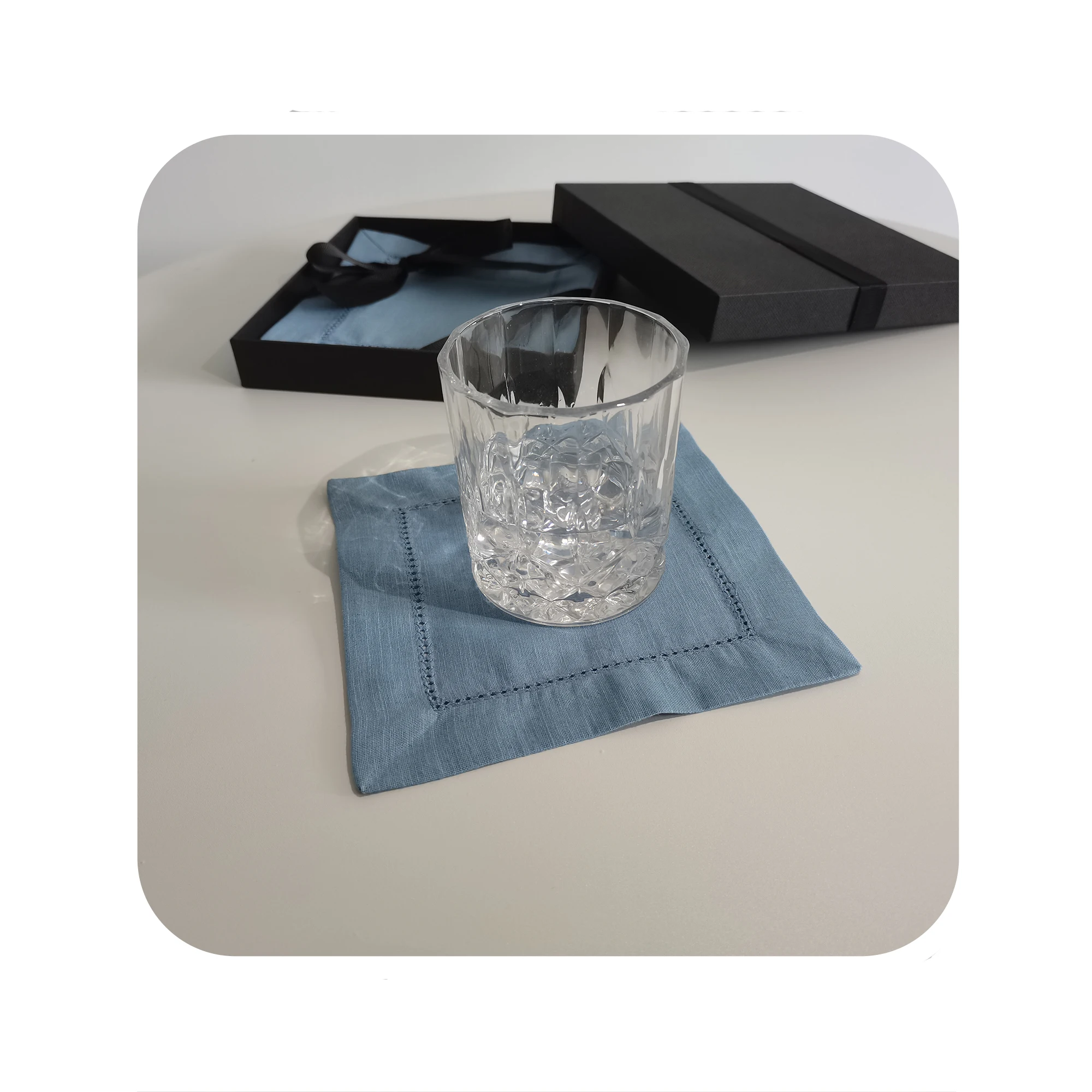 Plain Woven Cloth Table Cotton Pure Linen Embroidered Linen Cocktail Restaurant Monogram Napkins