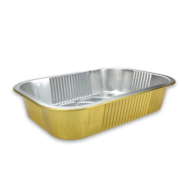 Large Capacity Commercial Crayfish Grill Box Square Fast Food Aluminum Foil Lid Food Grade Aluminum Foil Container Lunch Box