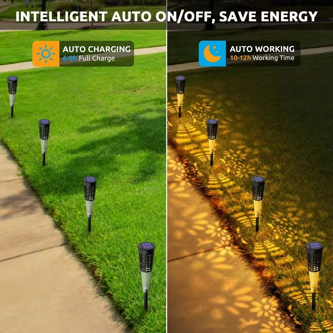 6 Pack Yard Driveway Garden Landscape Lighting Solar Garden Lights Outdoor Waterproof Led Solar Ground Outdoor Light