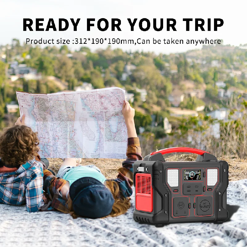 Energy Storage Home Large Capacity Outdoor Camping Rechargeable Lithium Battery 300W Portable Generator Solar Power Station