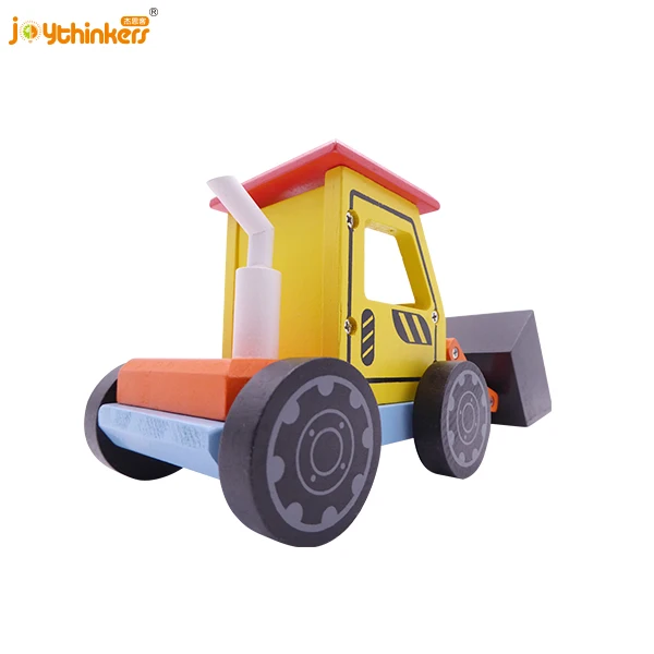 New arrival educational play push car kids self Assemble solid wood toys cars for kids DIY wooden construction DIY wooden bulldo