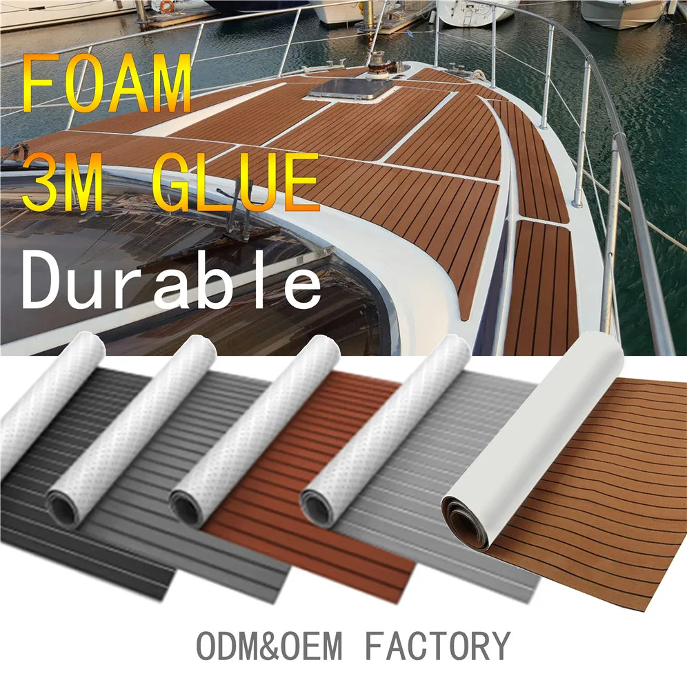 XYF dark brown color faux teak sheet boat marine yacht floor eva foam decking sheet