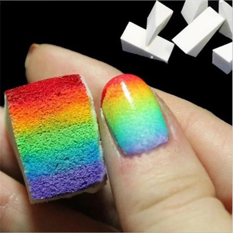 White latex sponge Foam cosmetic wedges Nail Art Soft Sponge Polish Transfer DIY Manicure Tool