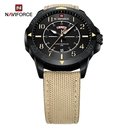 NAVIFORCE 9204N BBY OEM Factory Wholesale Cheap Quartz Customized Logo Men Watch Waterproof Luminous Hands Wrist Watch relogio
