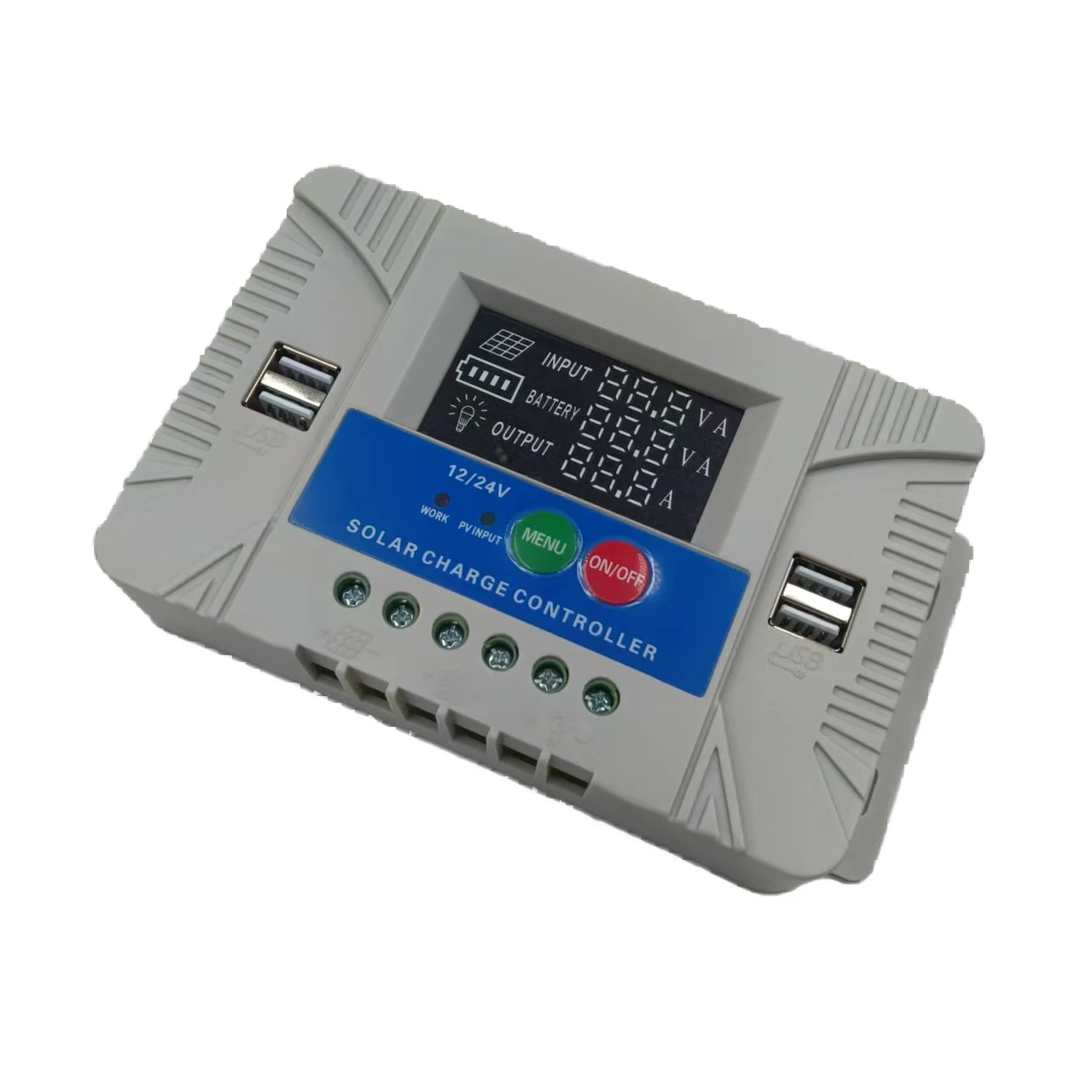 Контроллер заряда батареи PWM 10A 20A 30A 40A 50A 60A 12v/24v/36v /48v Auto 4USB выход 5V/2A выключенный контроллер солнечной панели
