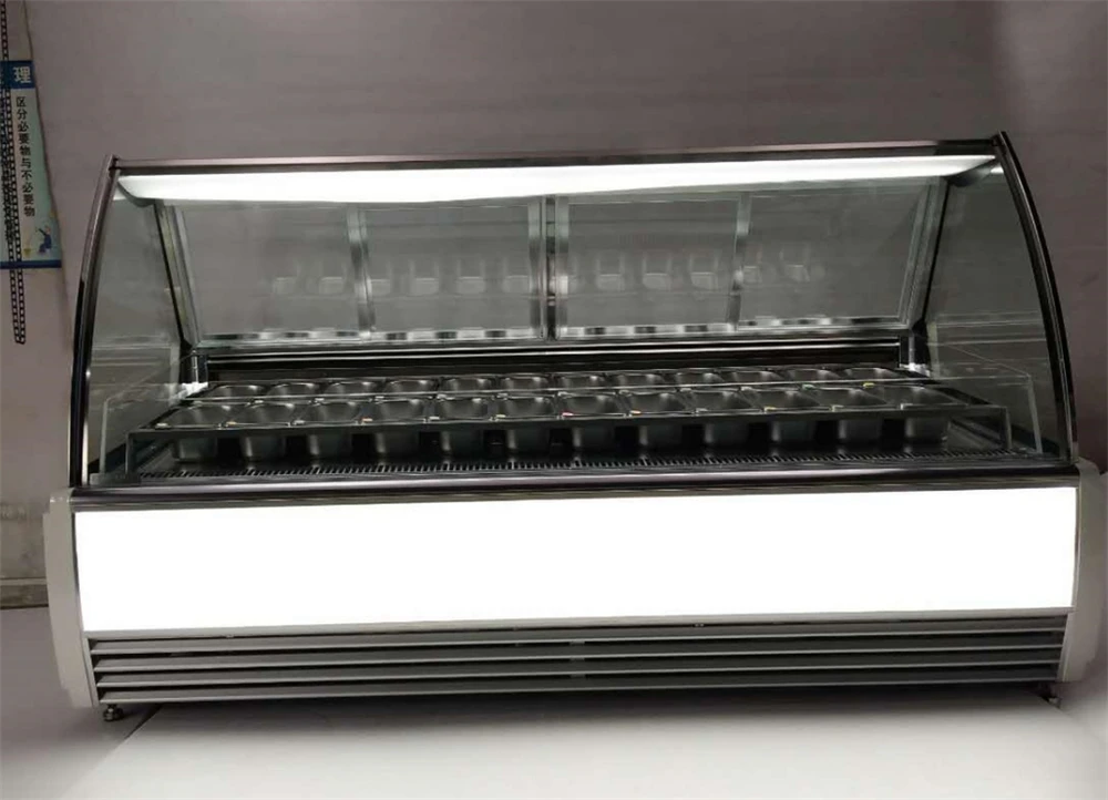 Freezers Ice Cream Display Freezer Stainless Steel and Glass Ice Cream/ Popsicle/ Haagen-dazs Direct Cooling / Air Cooling N-ST