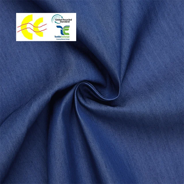 Best Selling Stock Service Comfortable Lyocell Nylon Belended Denim Fabric For Pants Dress Coat